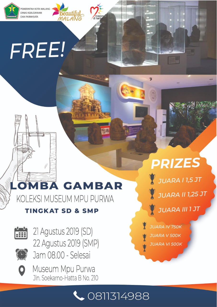 Lomba Menggambar Koleksi Museum Mpu Purwa tingkat SD & SMP / Museum Mpu Purwa / 21-22 Agustus 2019