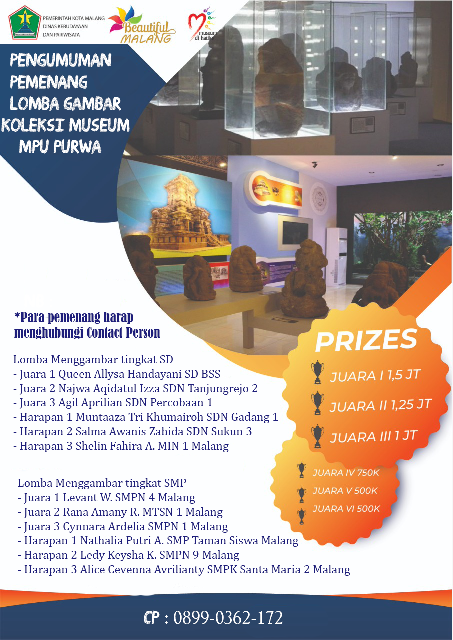 Pengumuman Pemenang Lomba Gambar Koleksi Museum Mpu Purwa Tingkat SD & SMP