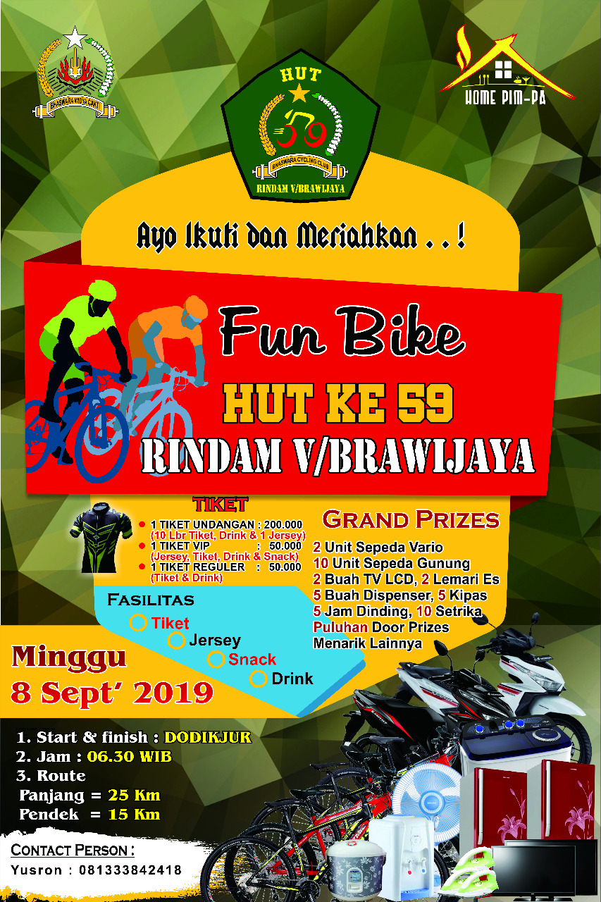 Fun Bike HUT Ke 59 Rindam V Brawijaya / Dodikjur / 8 September 2019