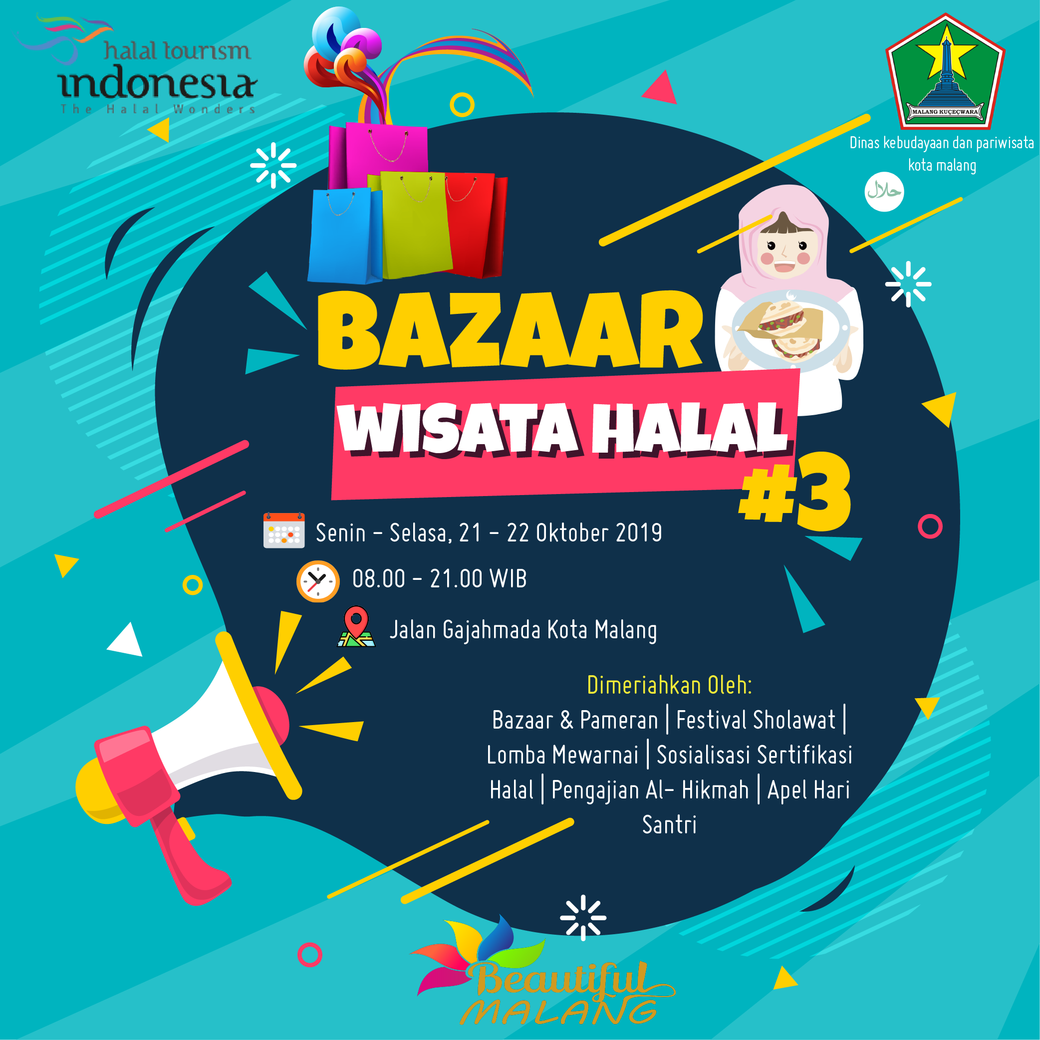 Bazaar Wisata Halal #3 / Balai Kota Malang / 21 – 22 Oktober 2019