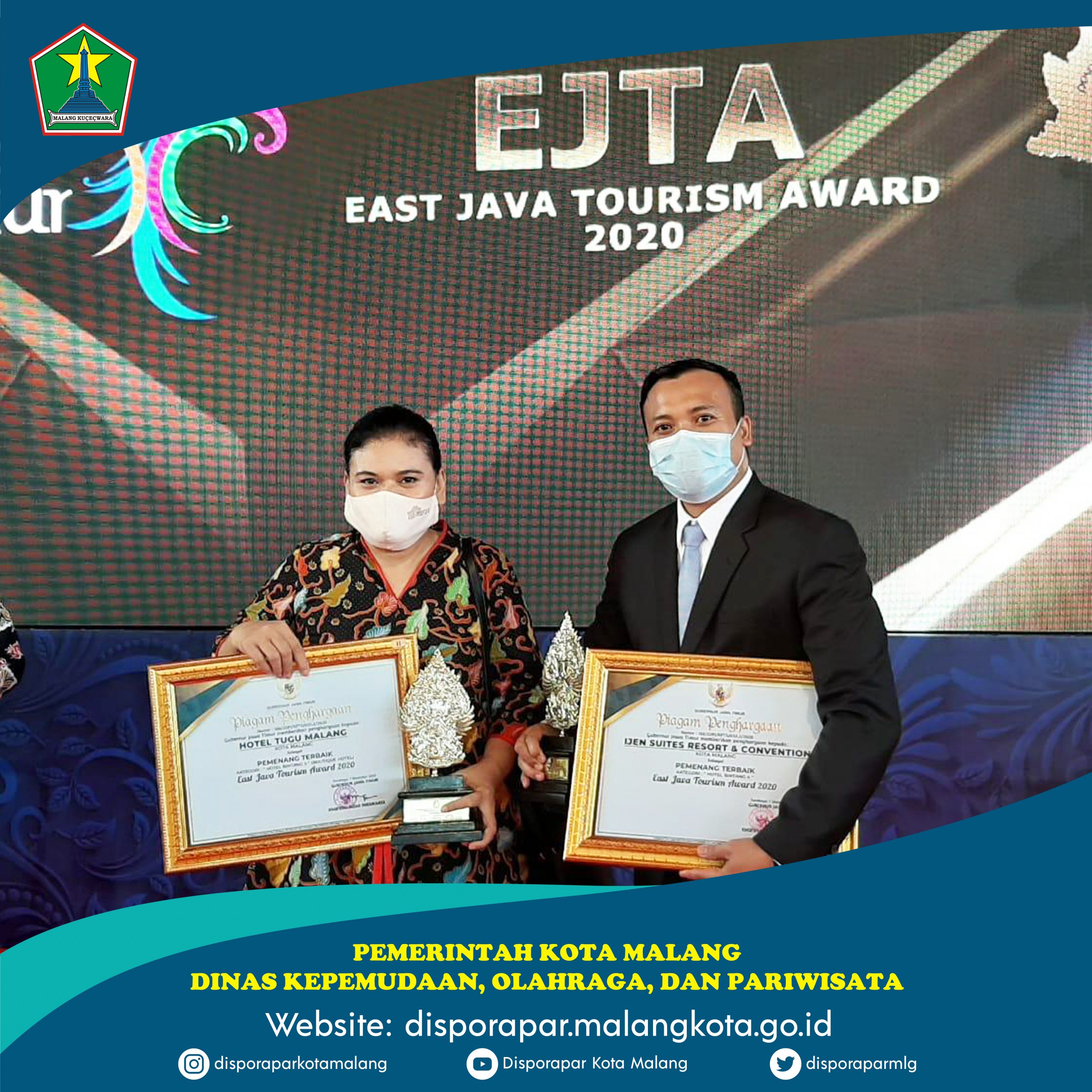 Palaku Usaha Pariwisata Kota Malang Torehkan Prestasi di Ajang East Java Tourism Award 2020