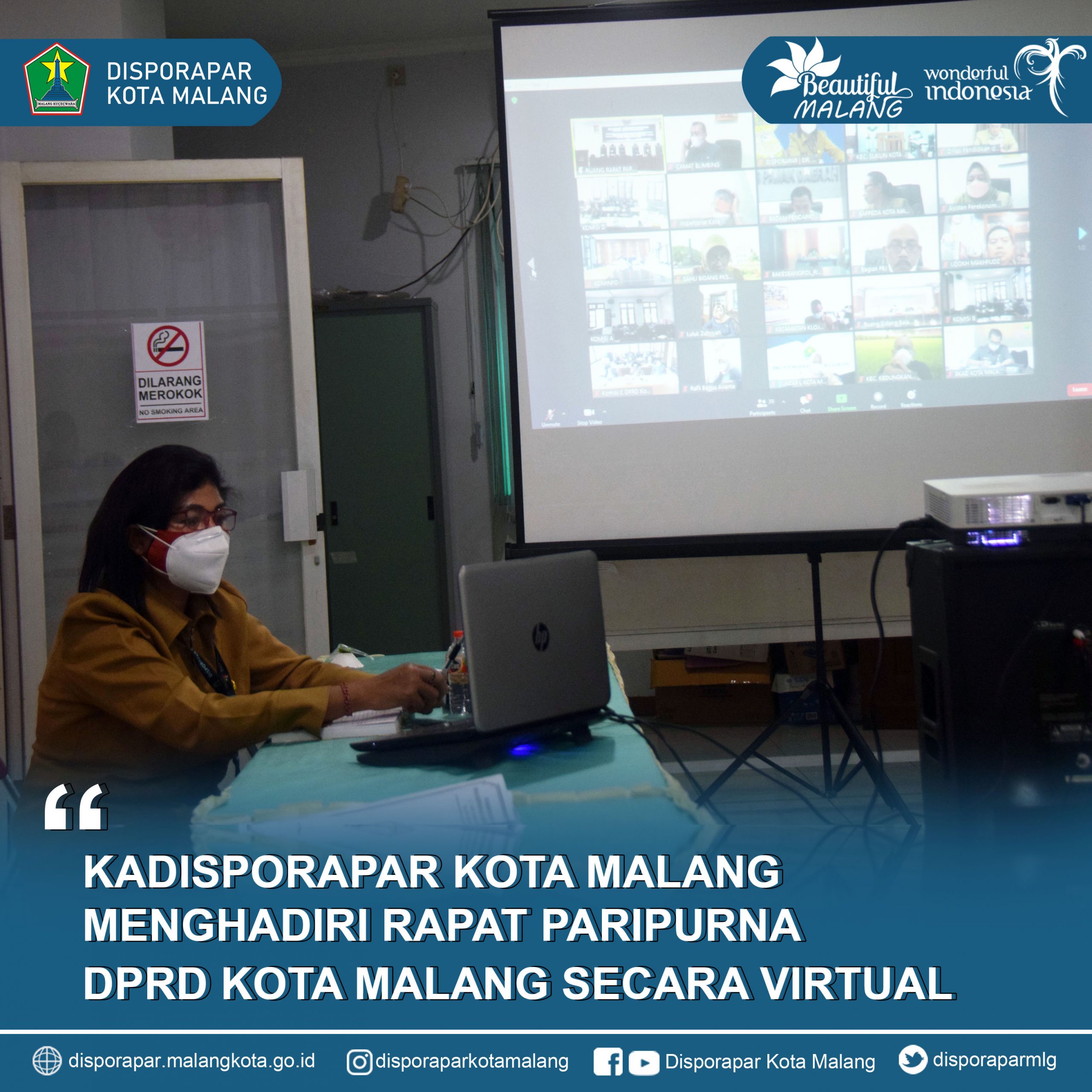 Kadisporapar Kota Malang Hadiri Rapat Paripurna DPRD Kota Malang Secara Virtual