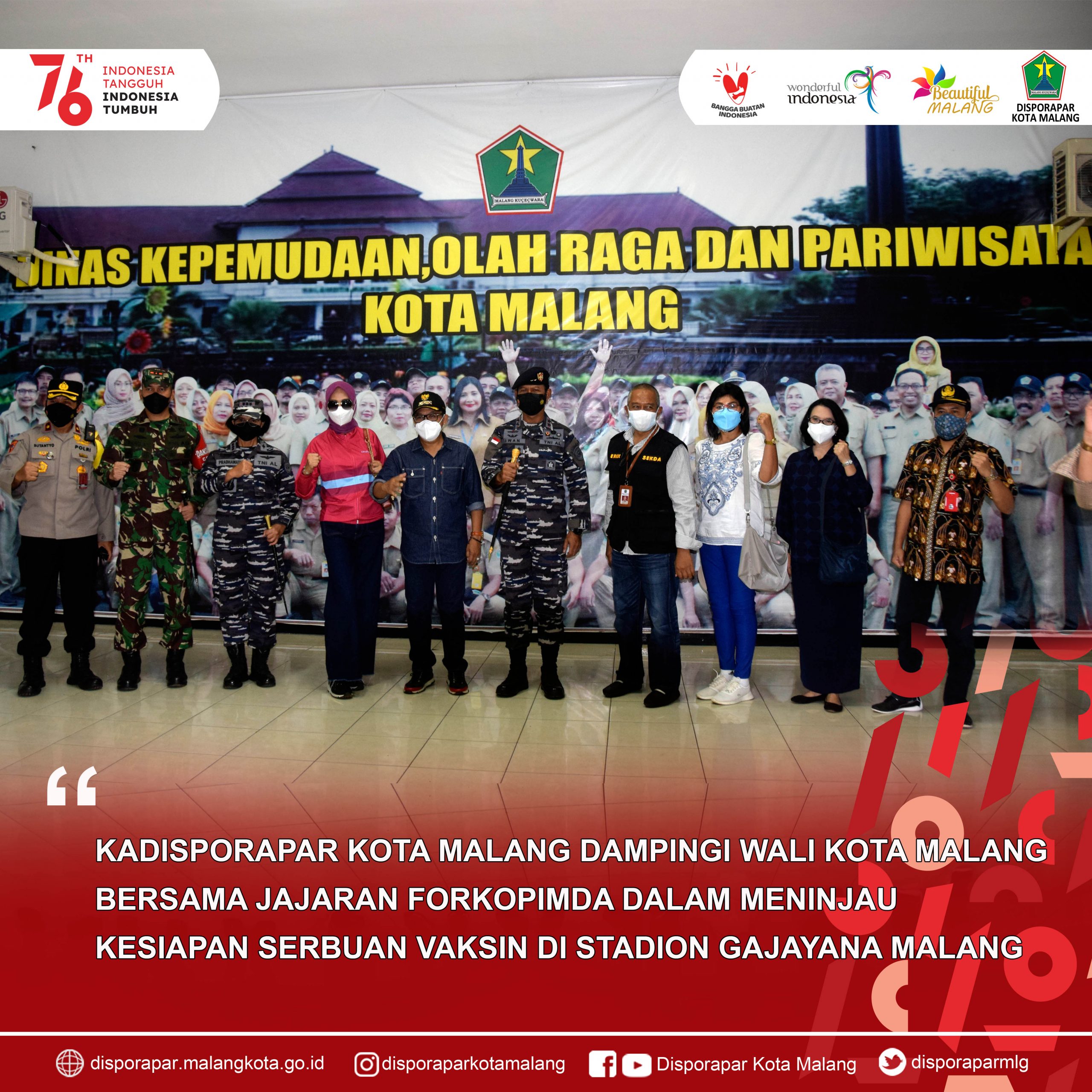 Kadisporapar Kota Malang dampingi Wali Kota Malang Tinjau Persiapan Serbuan Vaksin