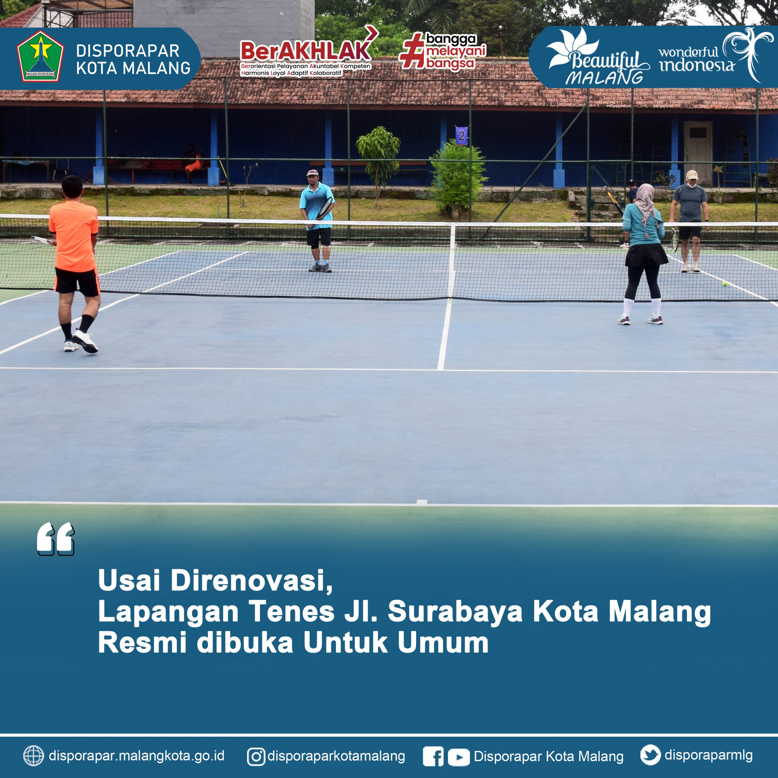 Usai Direnovasi, Lapangan Tenes Jl. Surabaya Kota Malang, Resmi Dibuka Untuk Umum